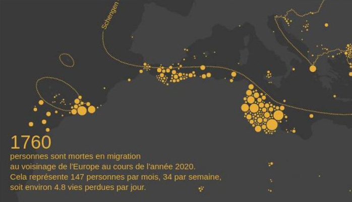 Comment la Méditerranée est devenue la frontière migratoire la plus meurtrière au monde. Carte interactive - Crédit photo : © Nicolas Lambert